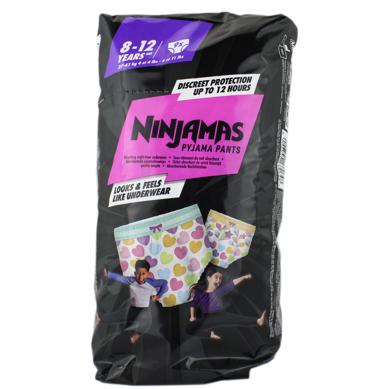 Pampers Ninjamas Pyjama Pants (Herzen) 27-43kg 9er-Pack