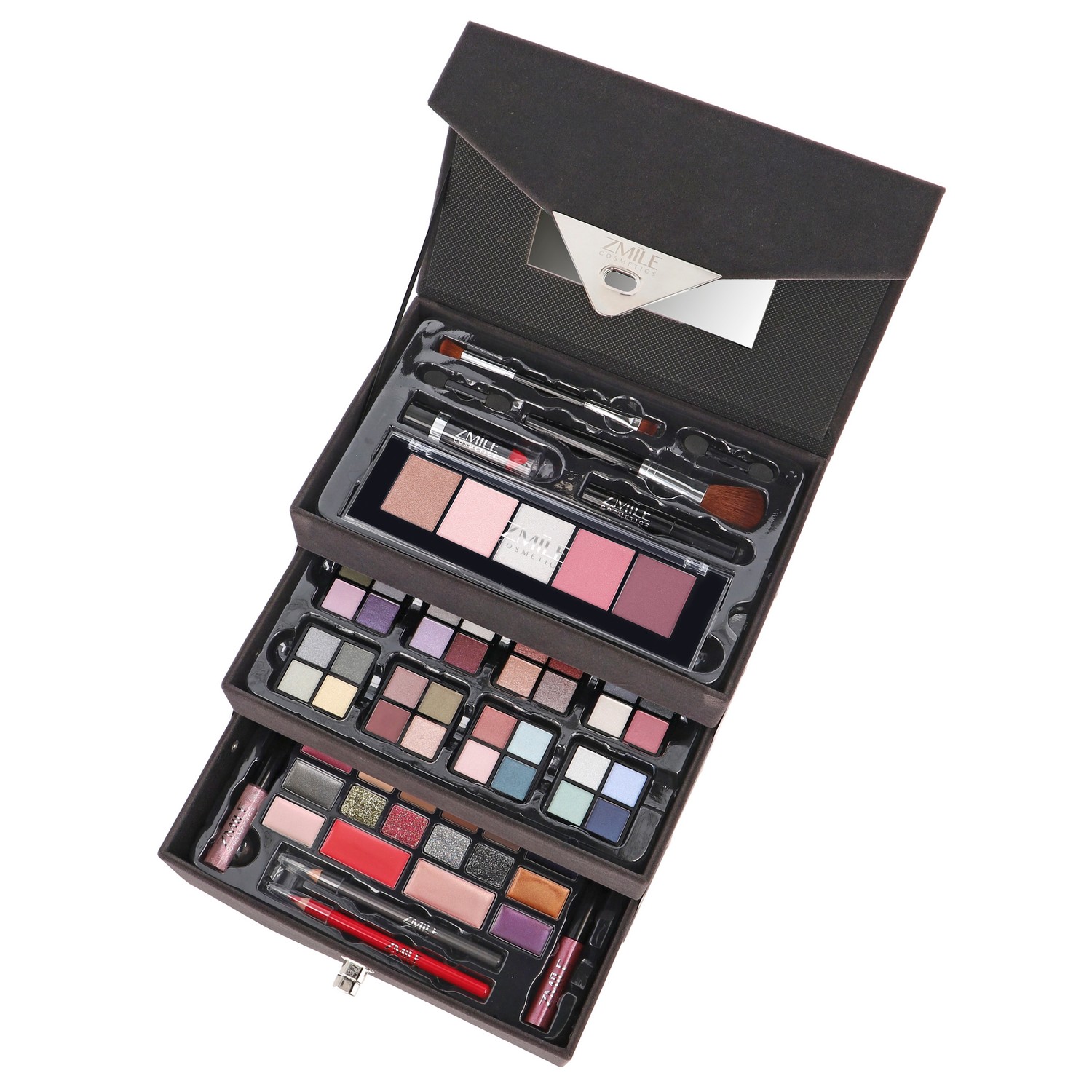 ZMILE Cosmetics Schminkkoffer "Velvety Dark Grey" 72-teilig ZMILE Cosmetics Schminkkoffer "Velvety Dark Grey" 72-teilig