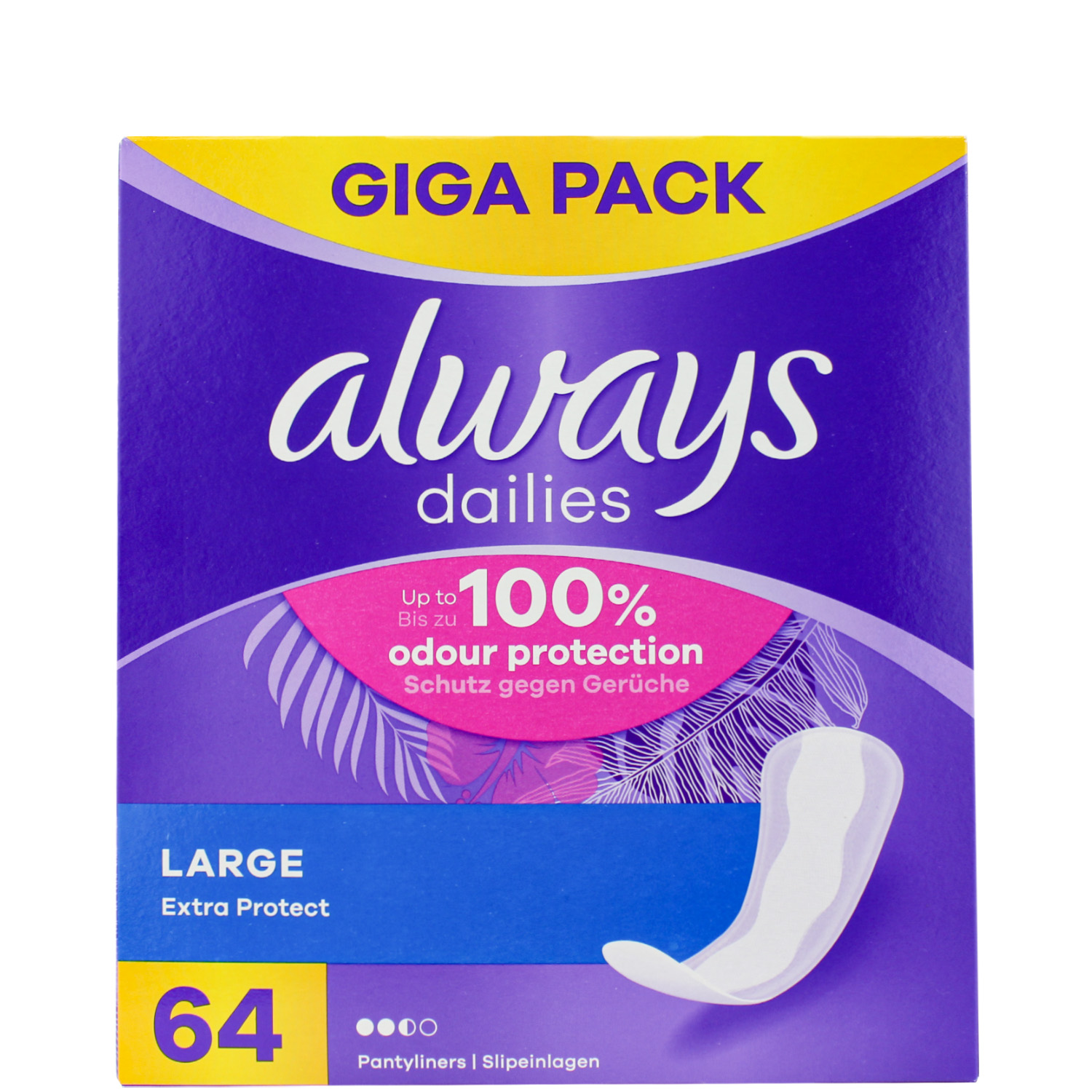 Always Dailies Extra Protect Fresh Scent Slipeinlagen Large 64er-Giga Pack