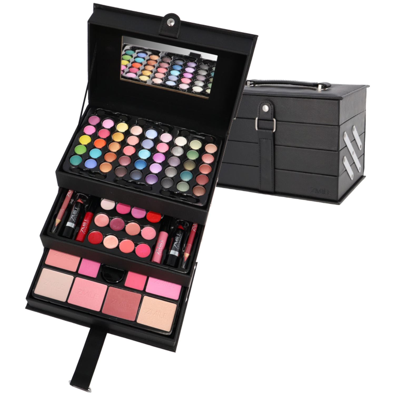 ZMILE Cosmetics Schminkkoffer "Beauty Case Black" Vegan 82-teilig