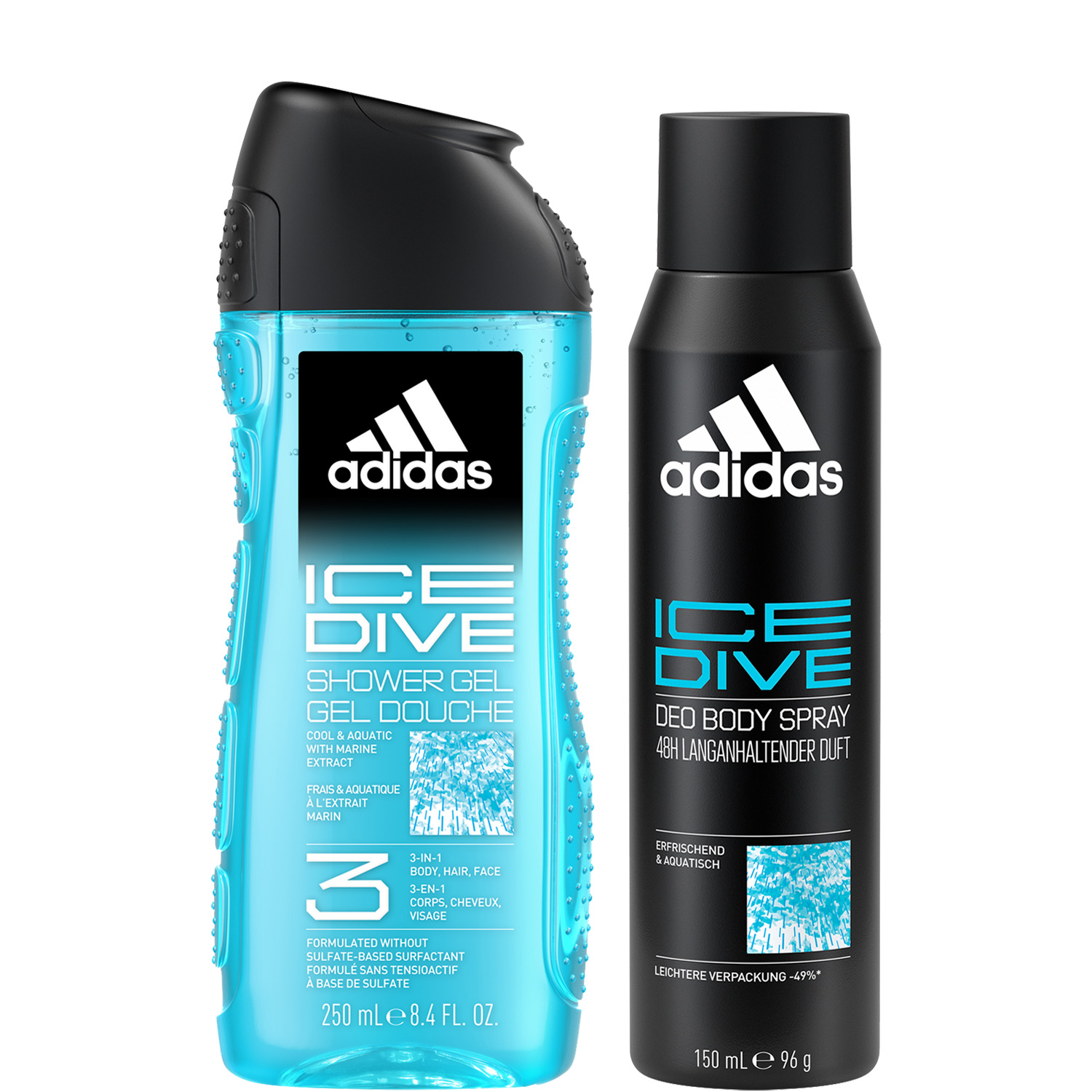 Adidas Ice Dive Set Shower Gel 250ml & Deodorant Bodyspray 150ml