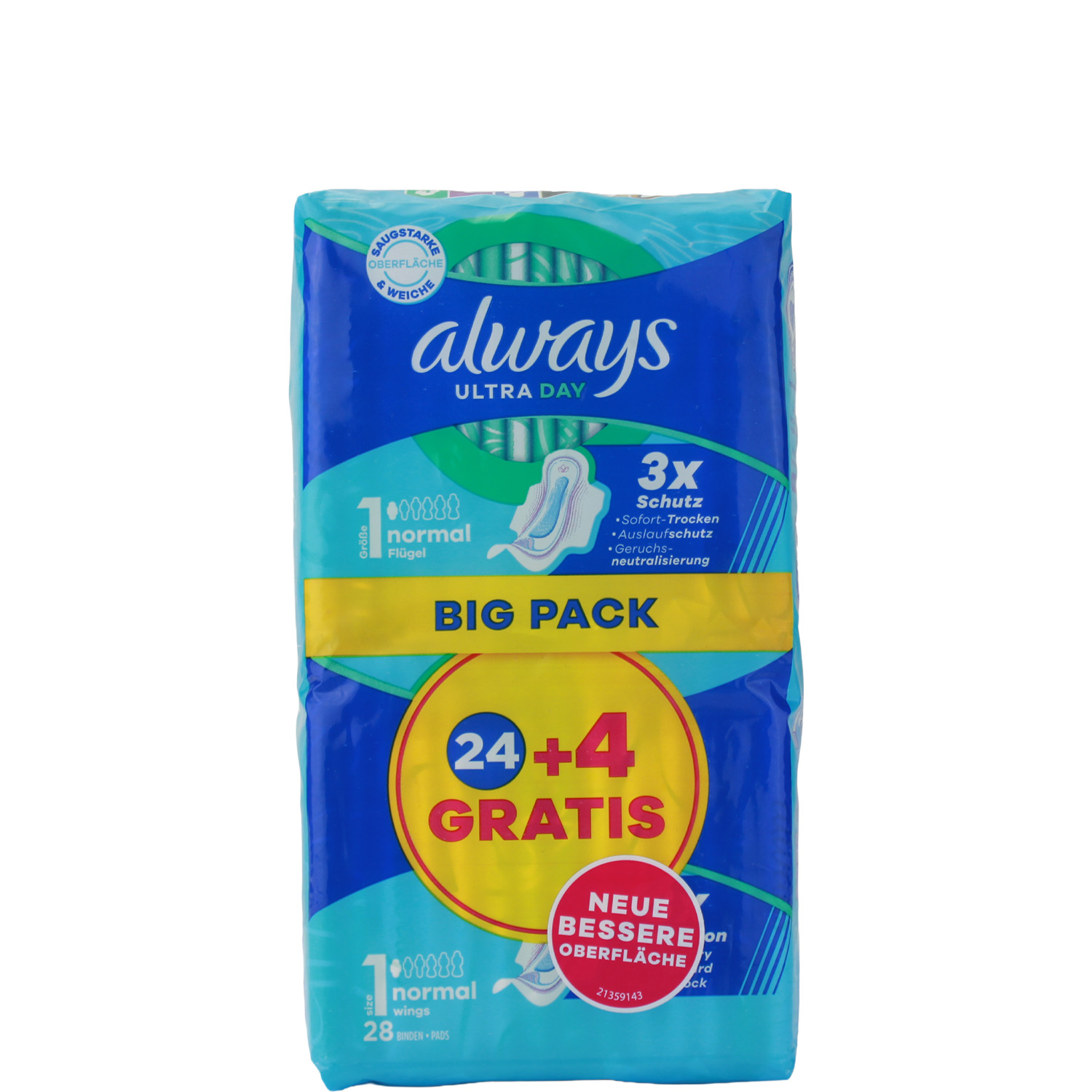Always Ultra Day Binden Normal mit Flügeln 24er-Pack + 4 Binden GRATIS