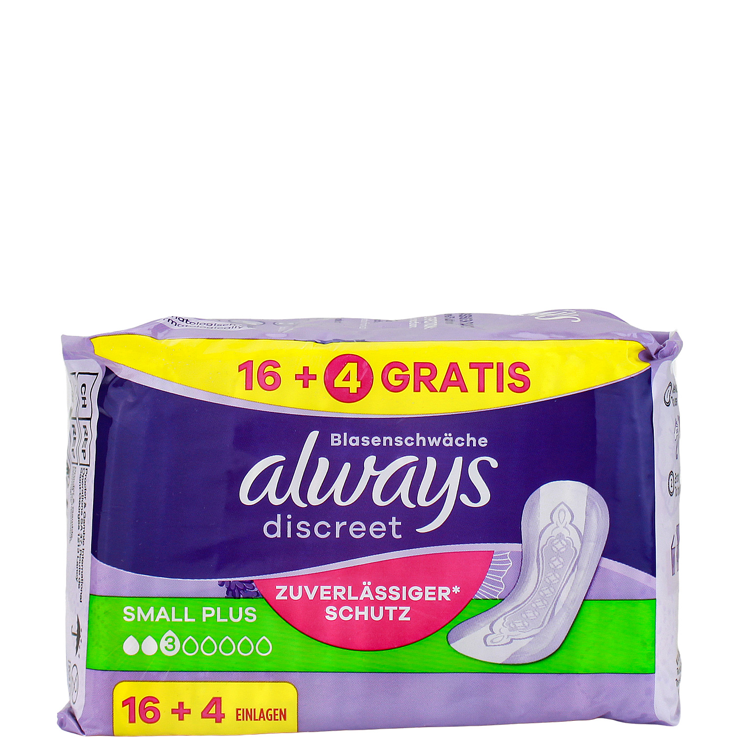 Always Discreet Einlagen bei Blasenschwäche Small Plus 16er-Pack + 4 Einlagen GRATIS