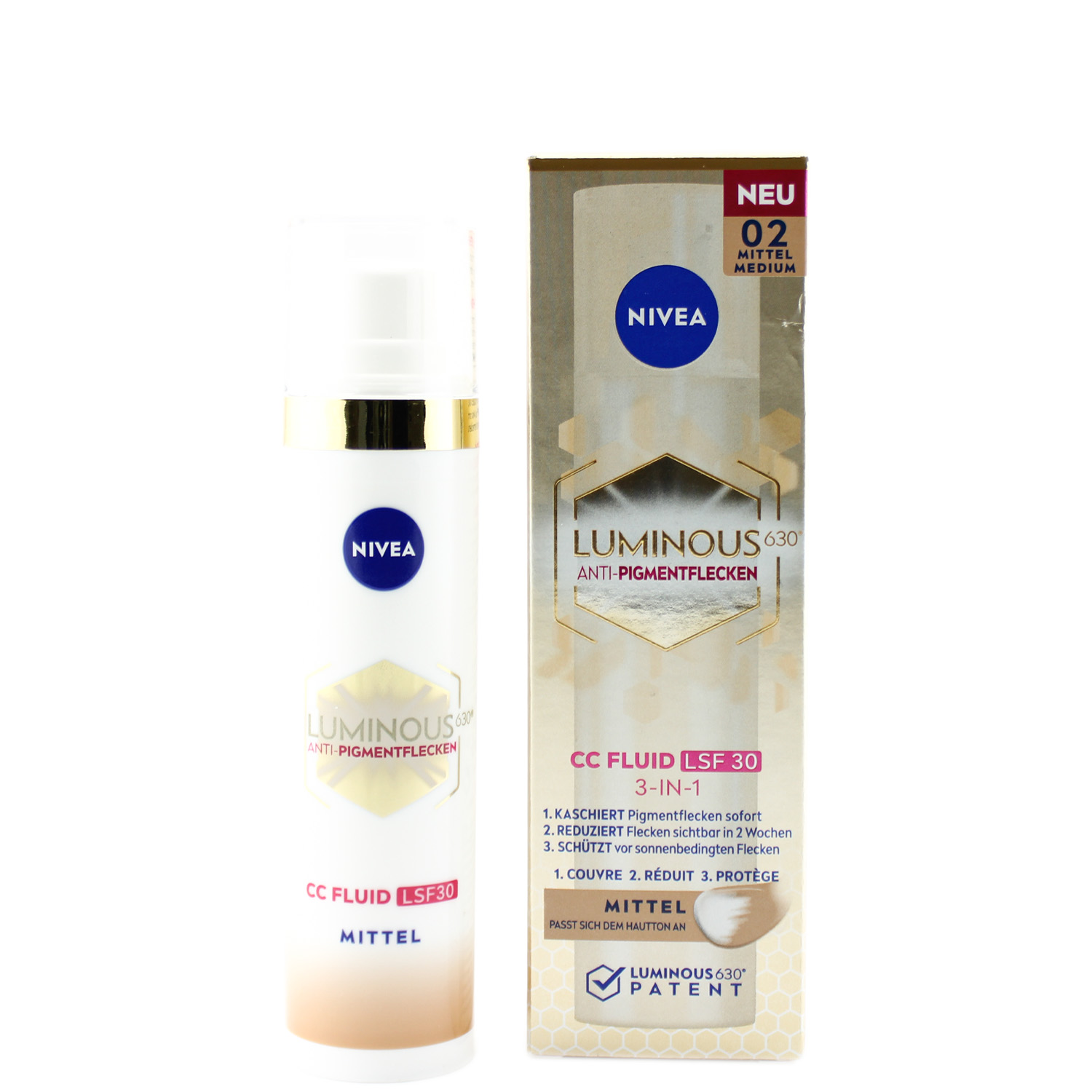 Nivea Luminous 630° Anti-Pigmentflecken 3-in-1 CC Fluid Mittel 40ml