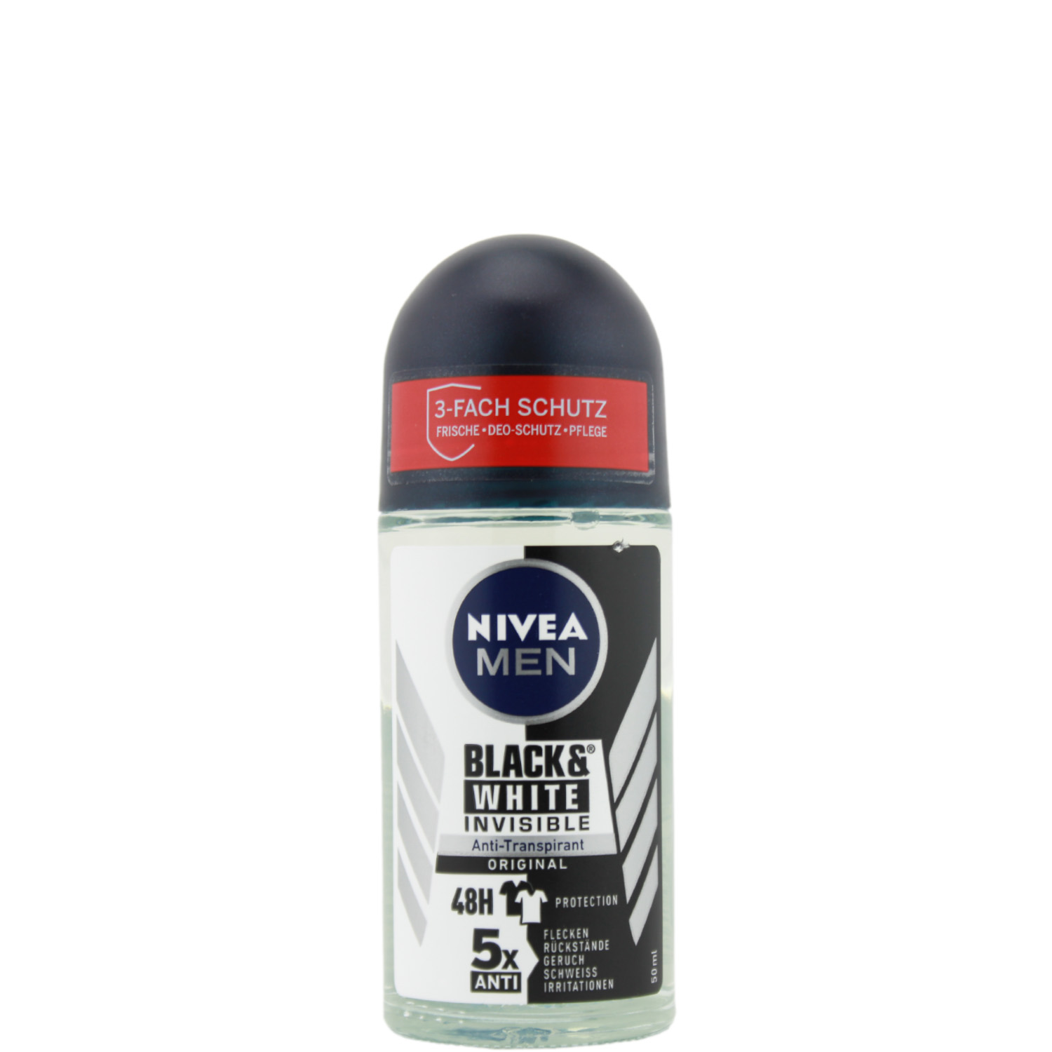 Nivea Men Black & White Invisible Anti-Transpirant Deodorant Roll-On 50ml
