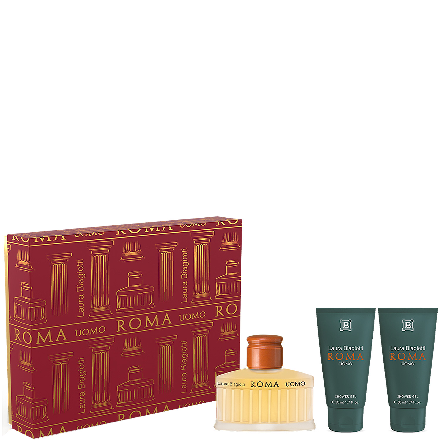Laura Biagiotti Roma Uomo Set Eau de Toilette 75ml & 2 x Shower Gel 50ml