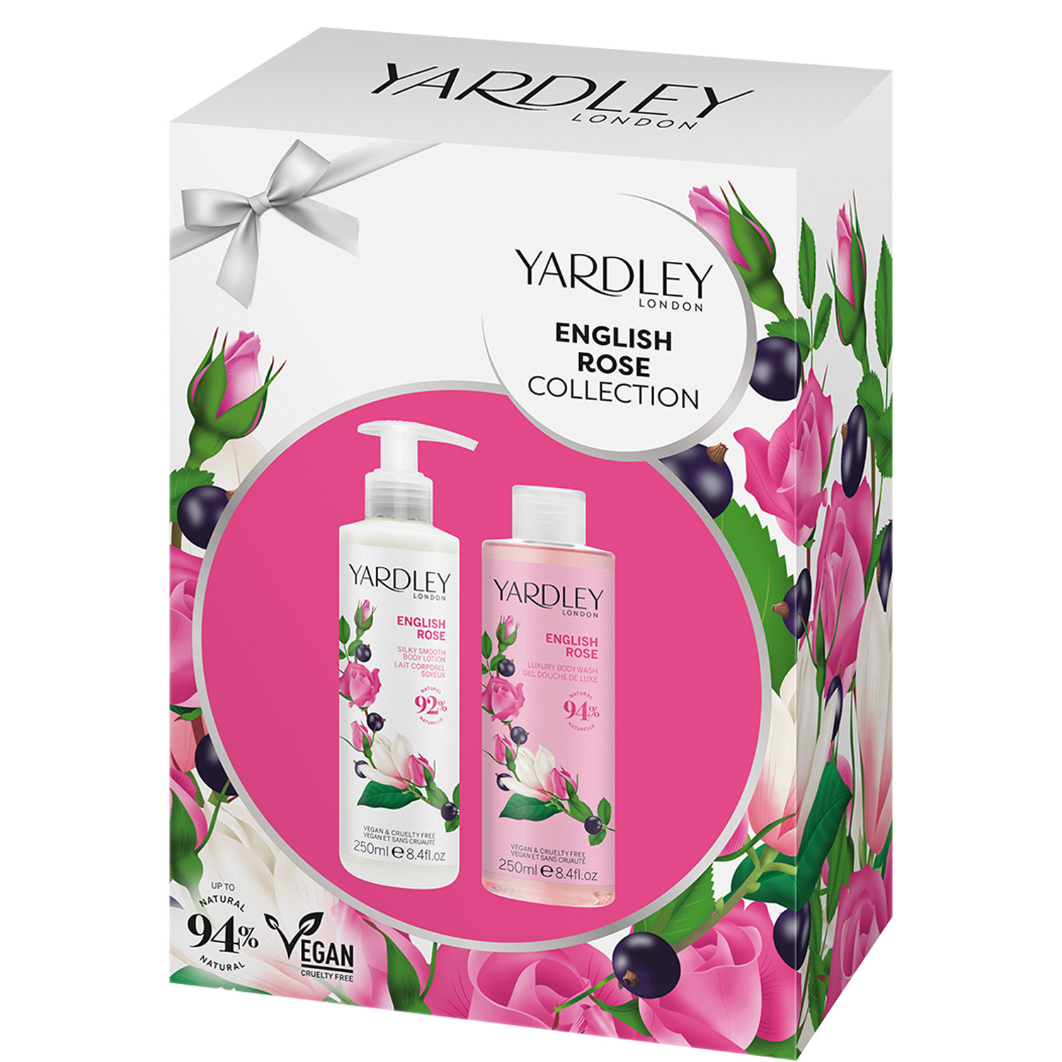 Yardley English Rose Set Shower Gel 250ml & Body Lotion 250ml