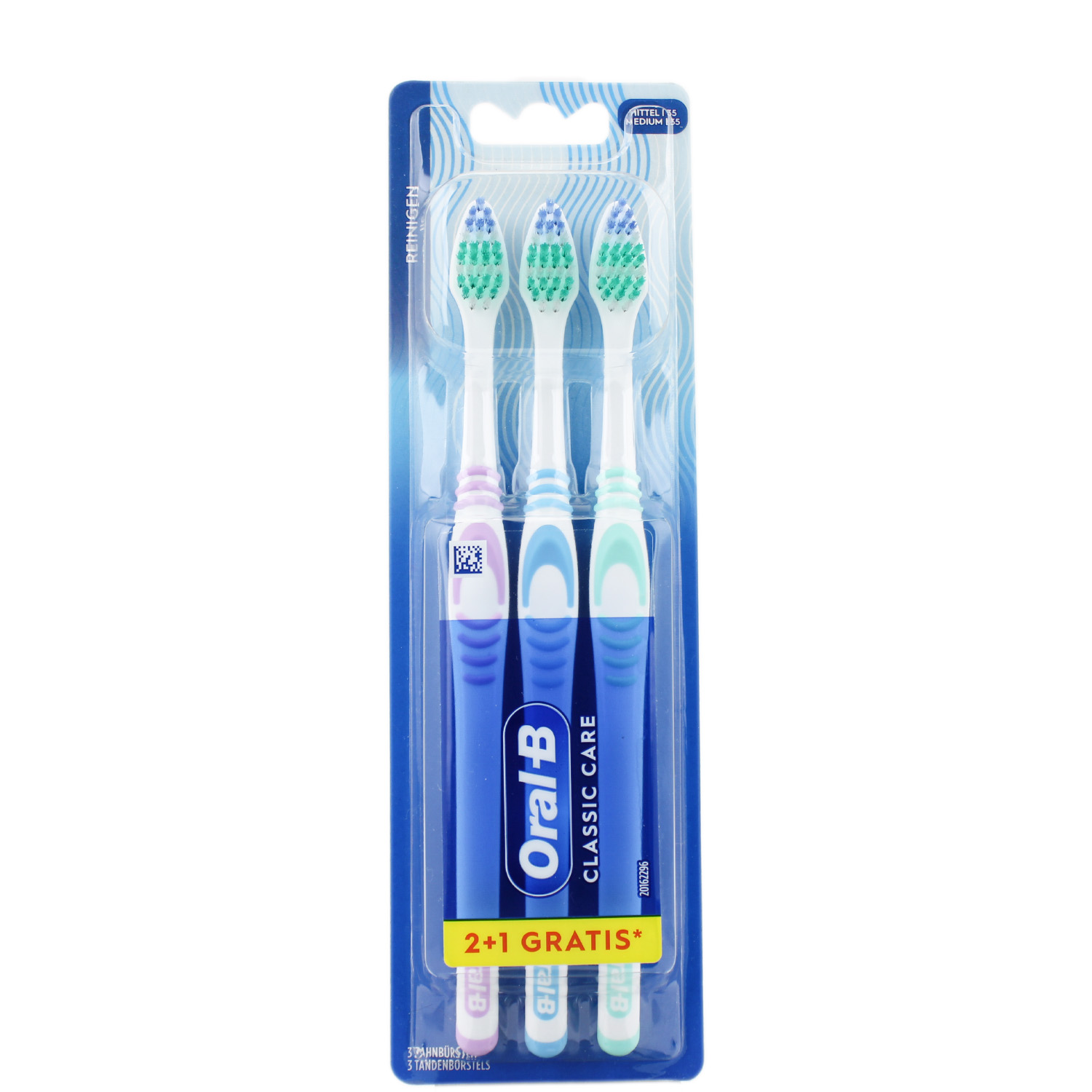Oral-B Classic Care Handzahnbürsten Medium 2er-Pack + 1 Gratis