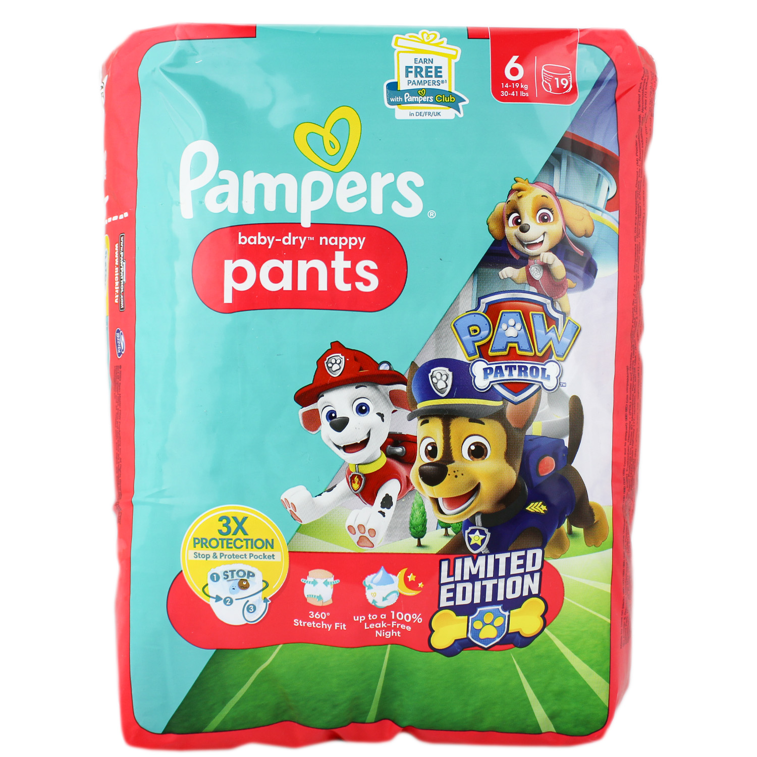 Pampers Baby Dry Pants Paw Patrol Größe 6 19er-Pack