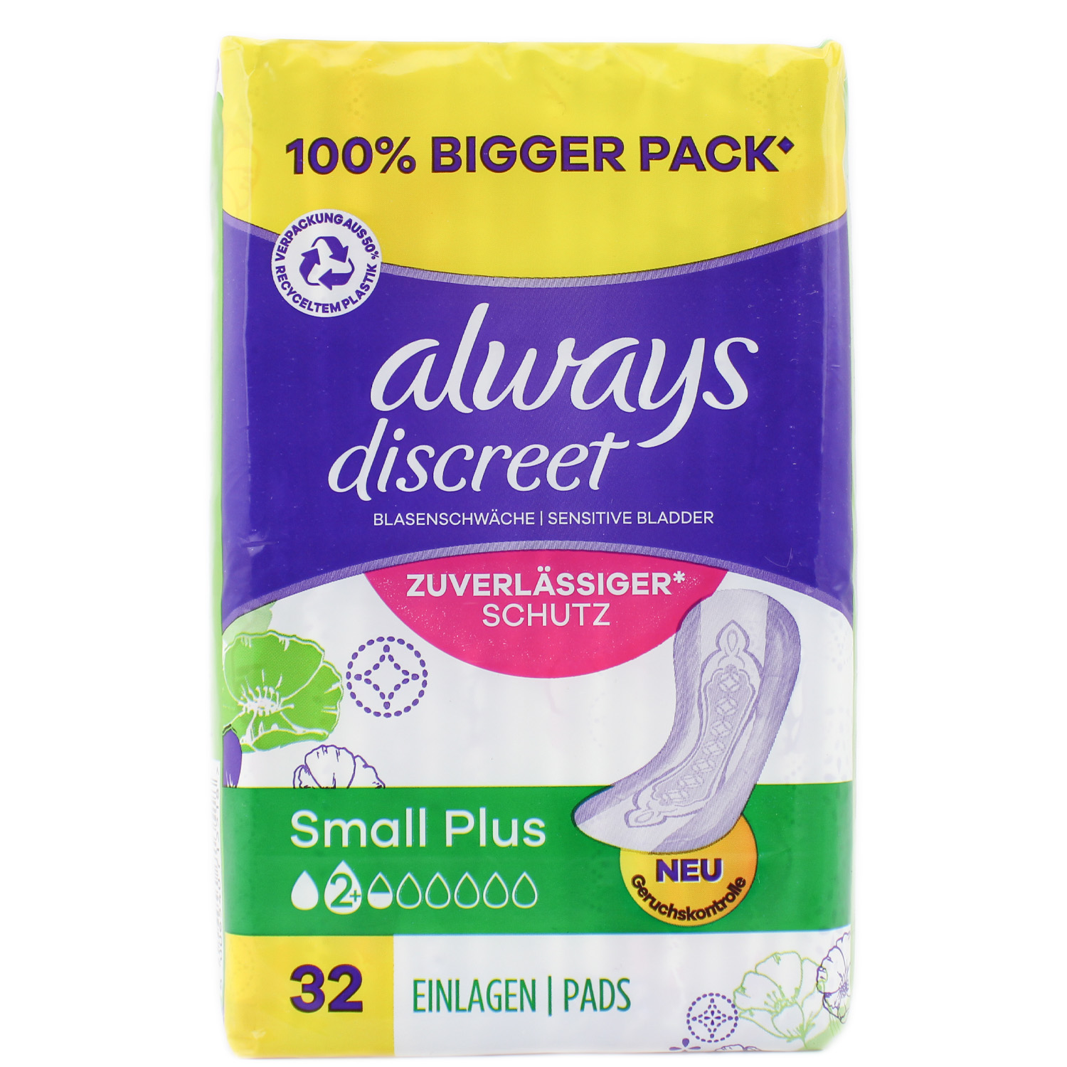 Always Discreet Einlagen bei Blasenschwäche Small Plus 32er-Big Pack