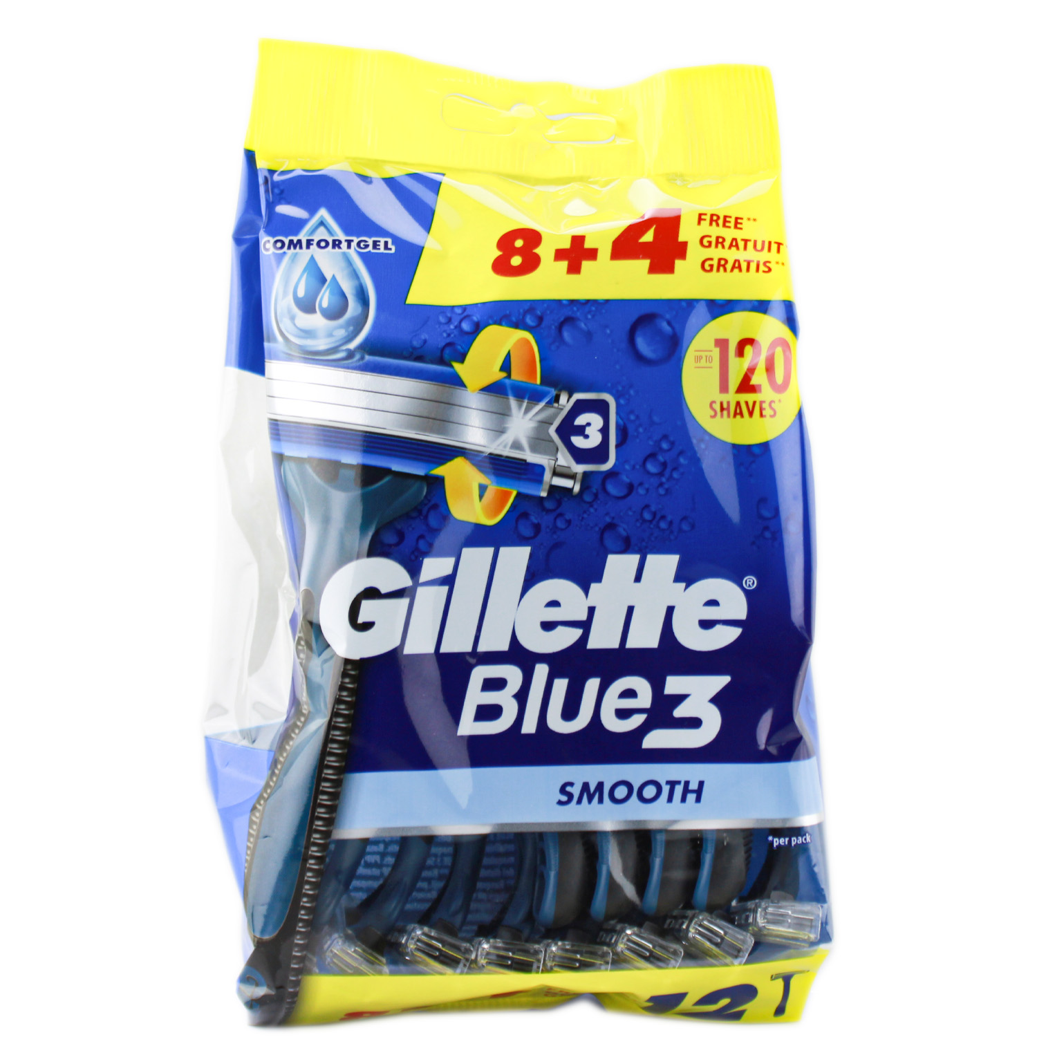 Gillette Blue3 Smooth Einwegrasierer 8er-Pack + 4 Gratis