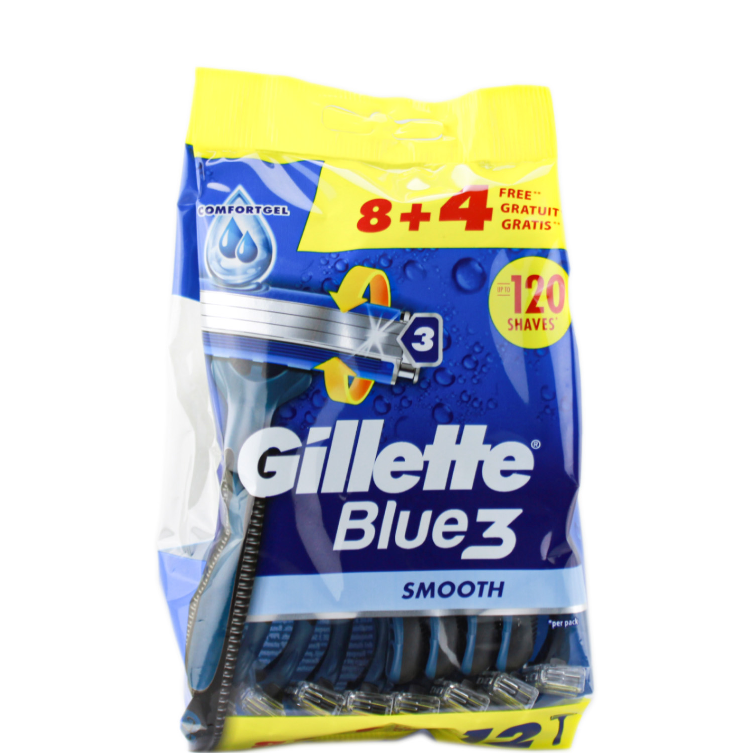Gillette Blue3 Smooth Einwegrasierer 8er-Pack + 4 Gratis