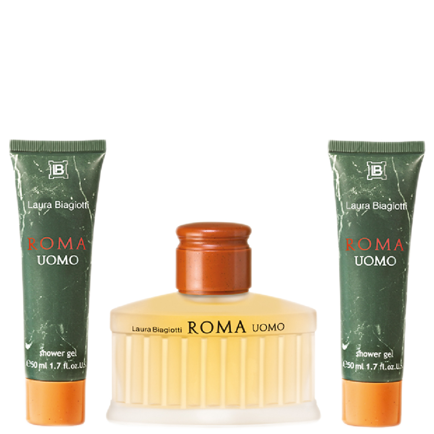 Laura Biagiotti Roma Uomo Set Eau de Toilette 75ml & 2 x Shower Gel 50ml