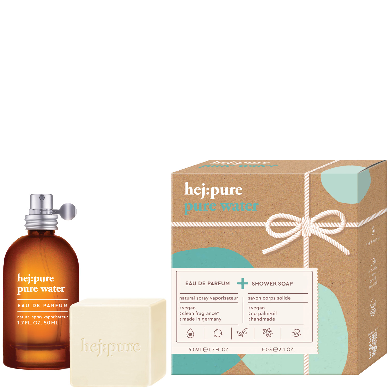 hej:pure Pure Water Set Eau de Parfum 50ml & Seife 60g