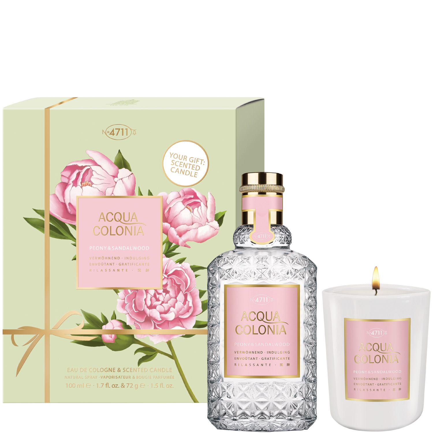 4711 Acqua Colonia Peony & Sandalwood Set Eau de Cologne 100ml & Duftkerze