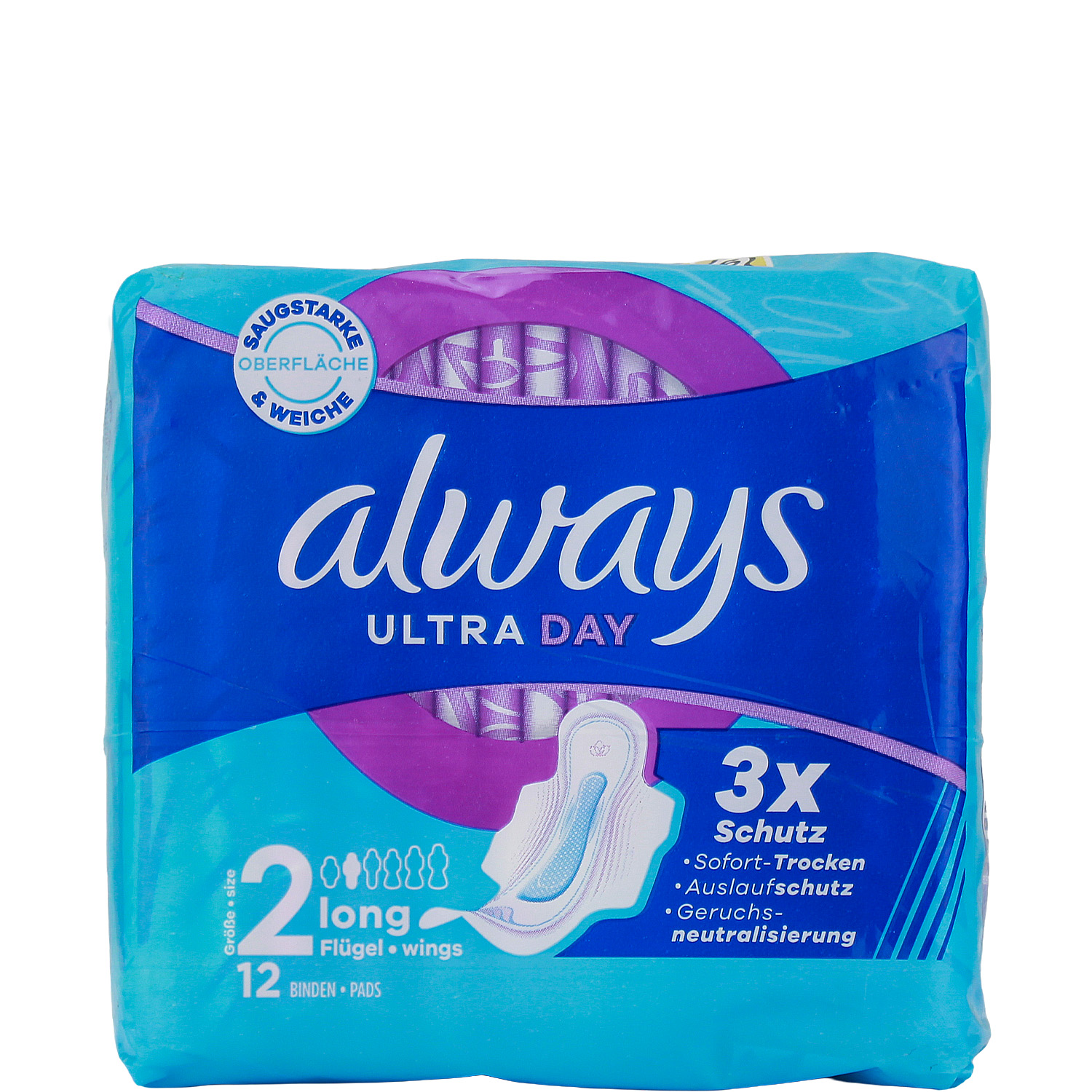 Always Ultra Day Binden Long mit Flügeln 12er-Pack