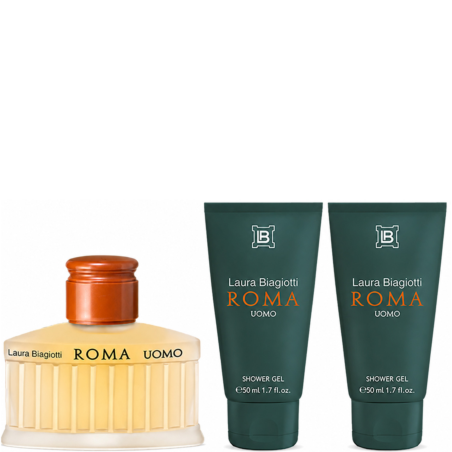 Laura Biagiotti Roma Uomo Set Eau de Toilette 75ml & 2 x Shower Gel 50ml