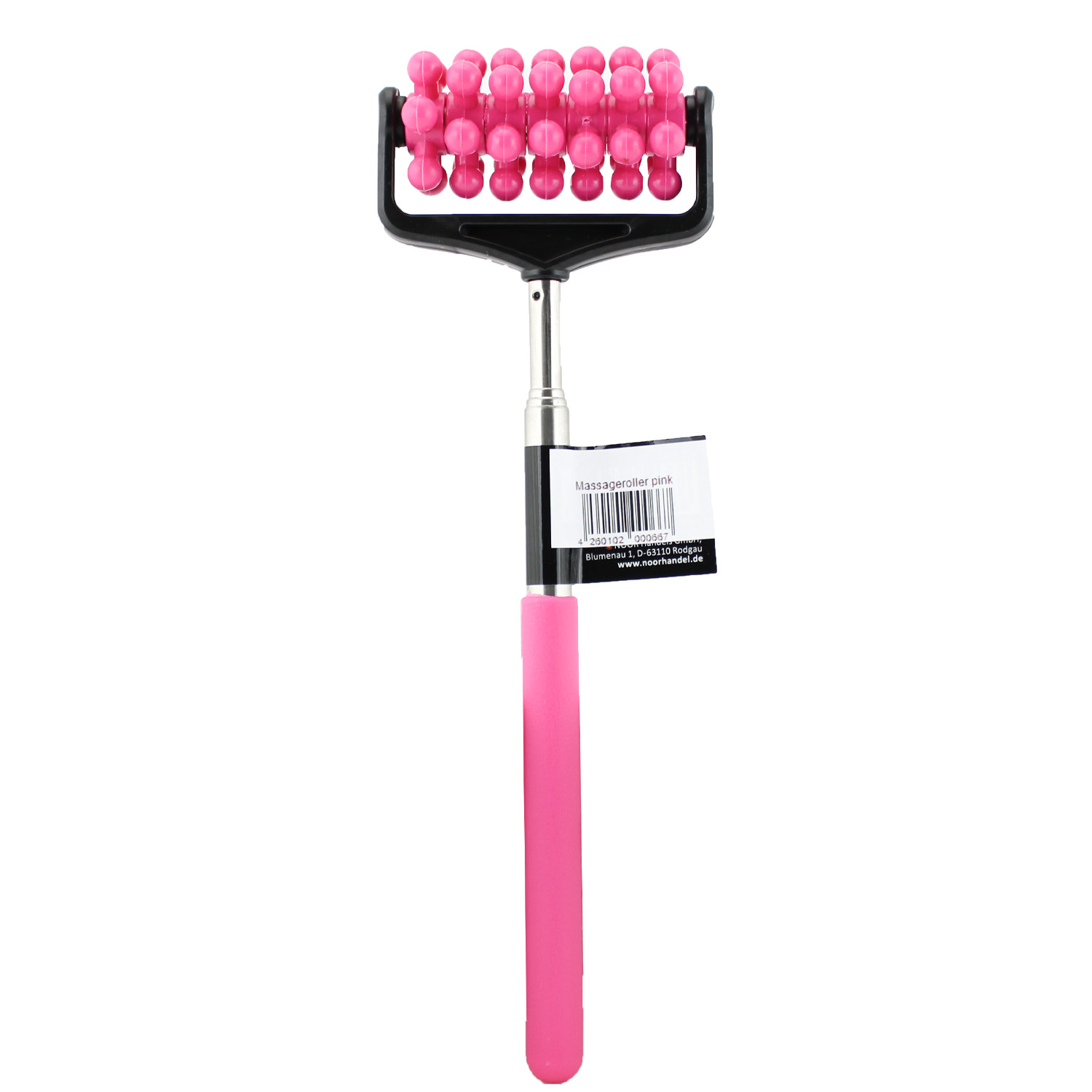 Massageroller mit Teleskopstiel in Pink