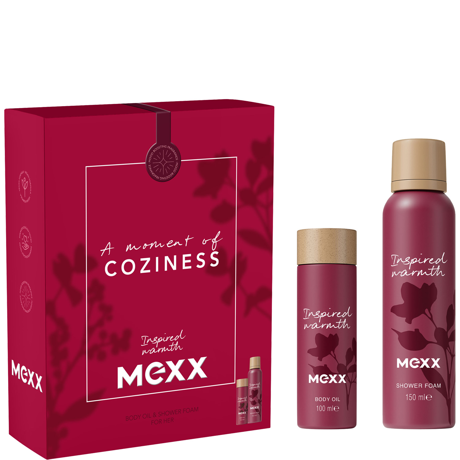Mexx Inspired Warmth for Her Set Shower Foam150ml & Body Oil 100ml