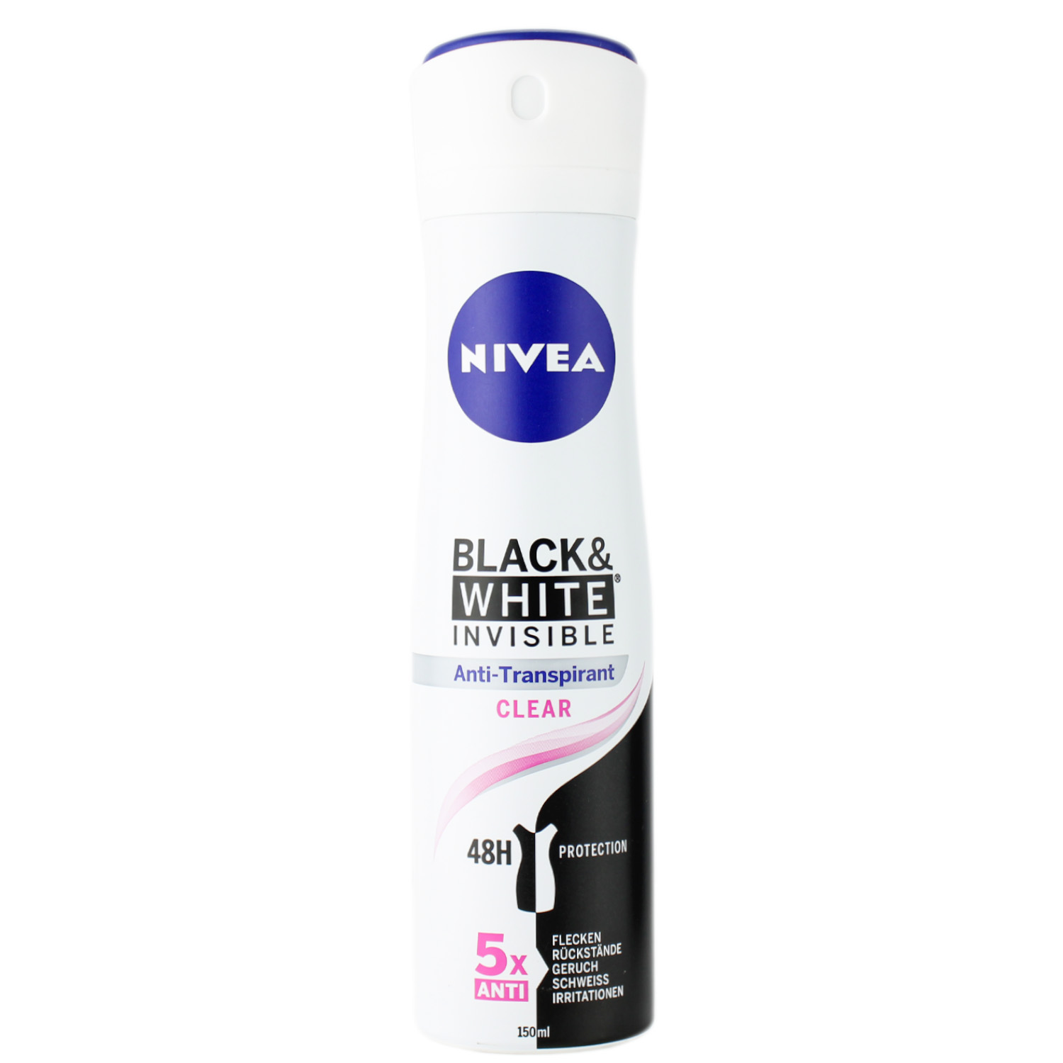 Nivea Black & White Invisible Clear 48H Deodorant Spray 150ml Nivea Black & White Invisible Clear 48H Deodorant Spray 150ml