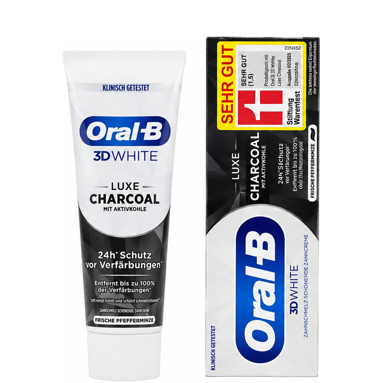 Oral-B 3D White Luxe Charcoal Whitening Zahncreme mit Pfefferminzgeschmack 75 ml