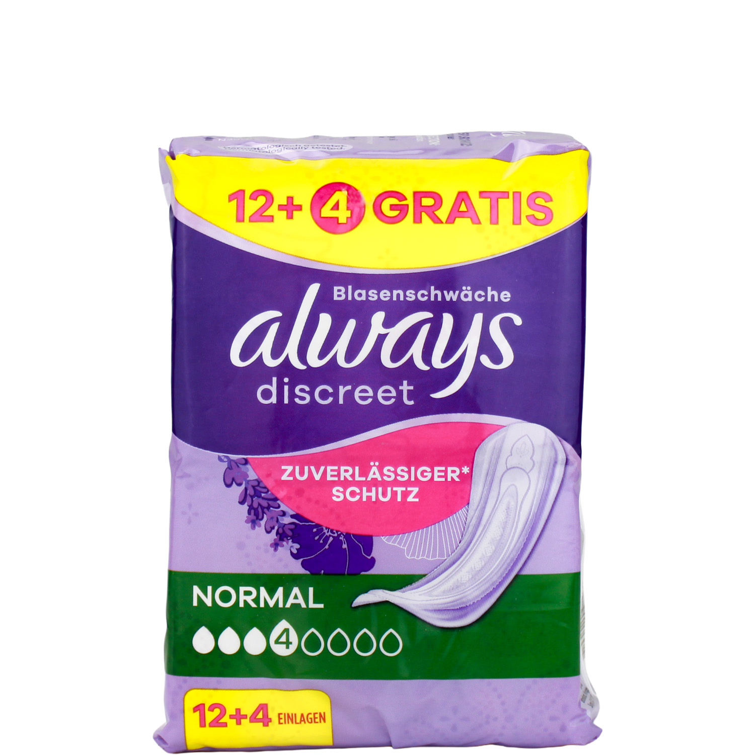 Always Discreet Einlagen bei Blasenschwäche Normal 12er-Pack + 4 Einlagen GRATIS