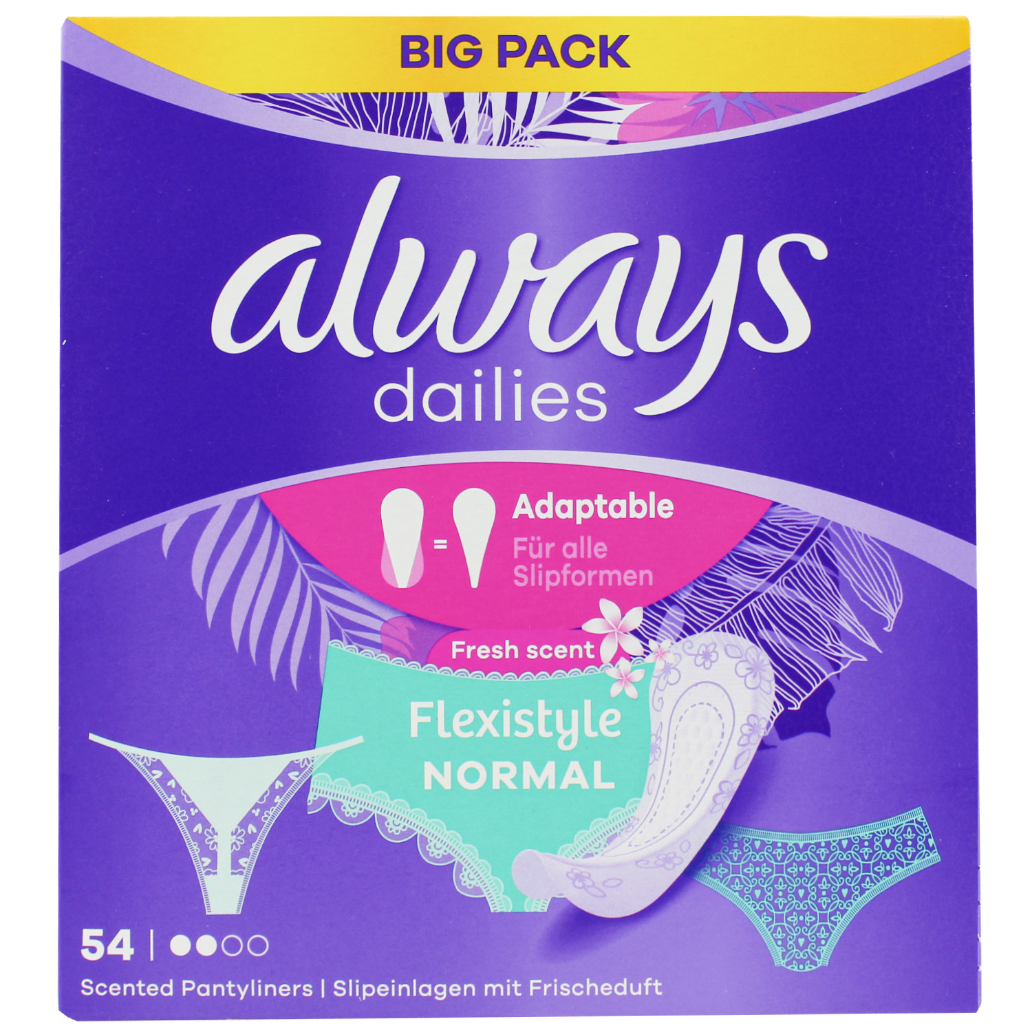 Always Dailies Fresh Scent Flexistyle Slipeinlagen Normal 54er-Big Pack