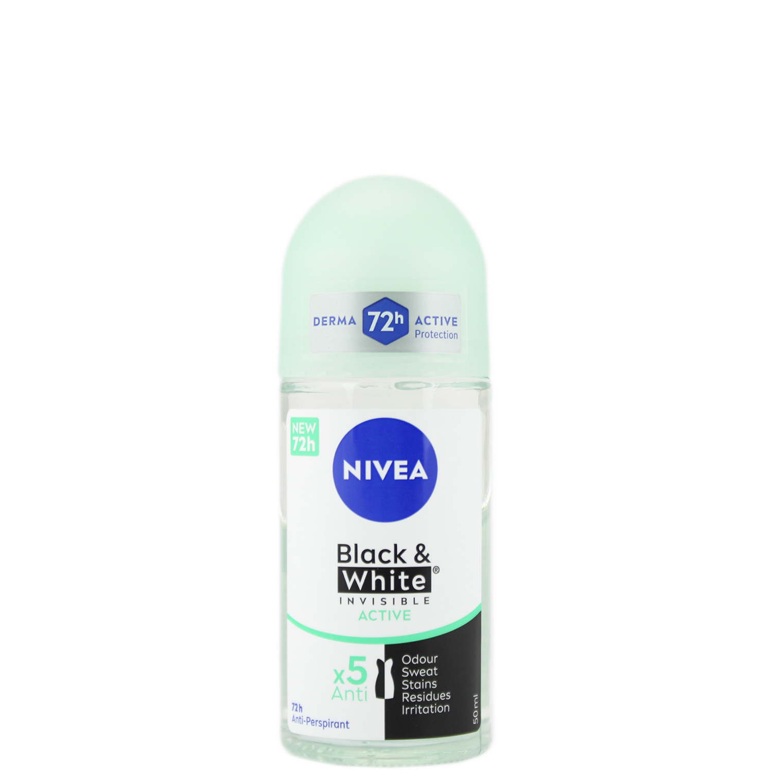 Nivea Black & White Invisible Active 72H Deodorant Roll-On 50ml
