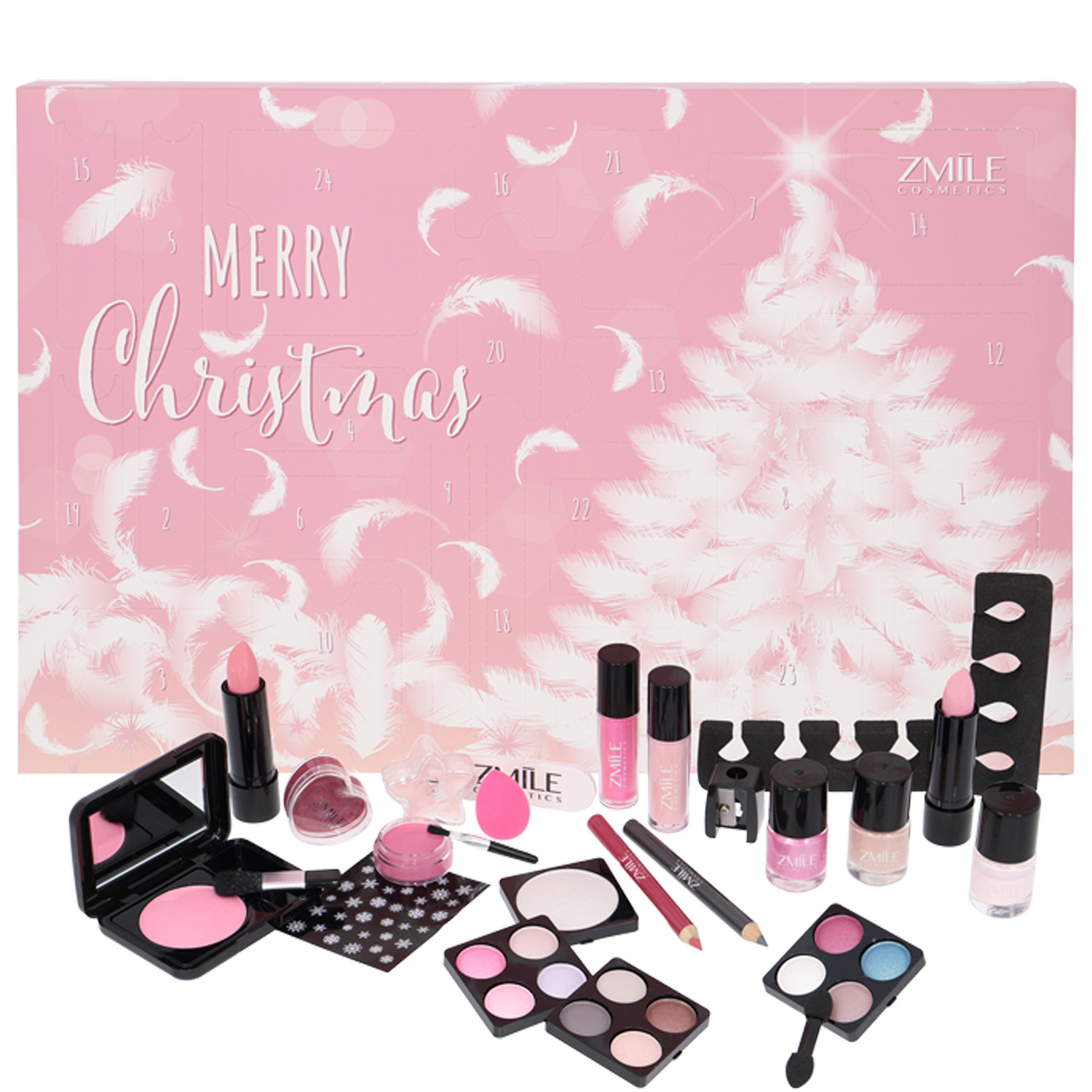 ZMILE Cosmetics Adventskalender "Pink and Fluffy" gefüllt mit veganer Kosmetika & Accessoires