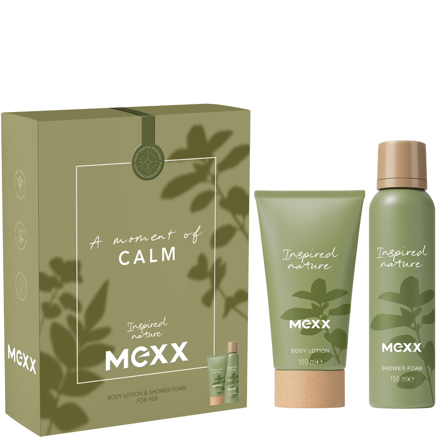 Mexx Inspired Nature for Her Set Body Lotion 150ml & Shower Foam 150ml