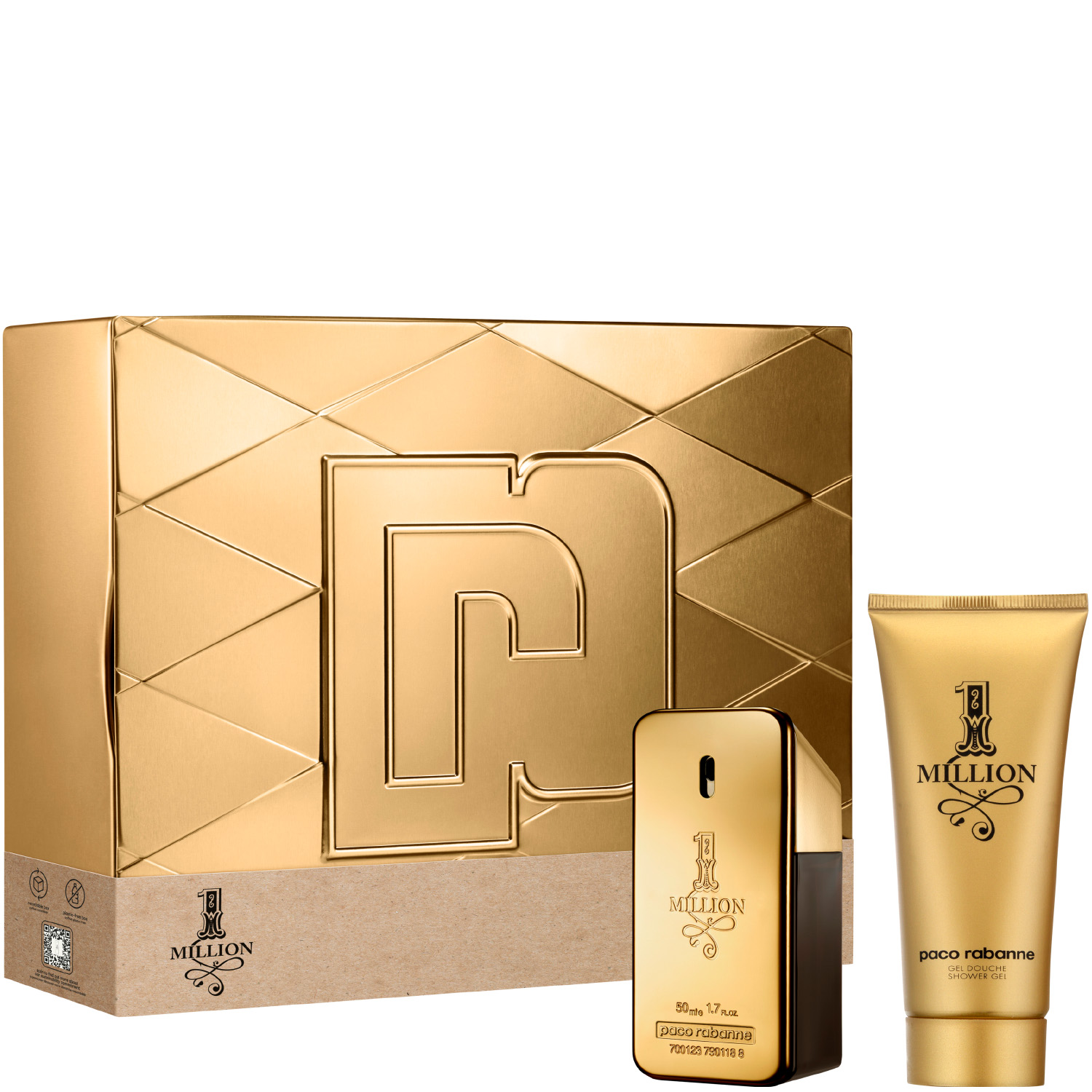 Rabanne 1 Million Set 2023 Eau de Toilette 50ml & Shower Gel 100ml