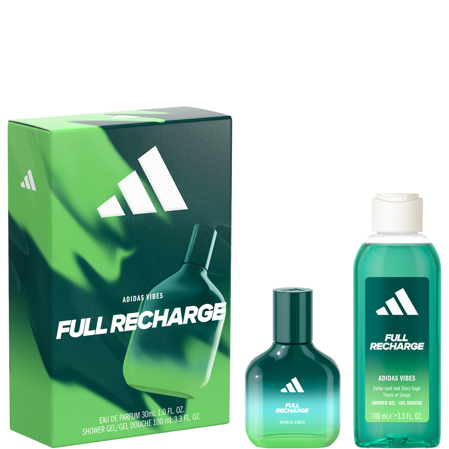 Adidas Vibes Full Recharge Set Eau de Parfum 30ml & Shower Gel 100ml