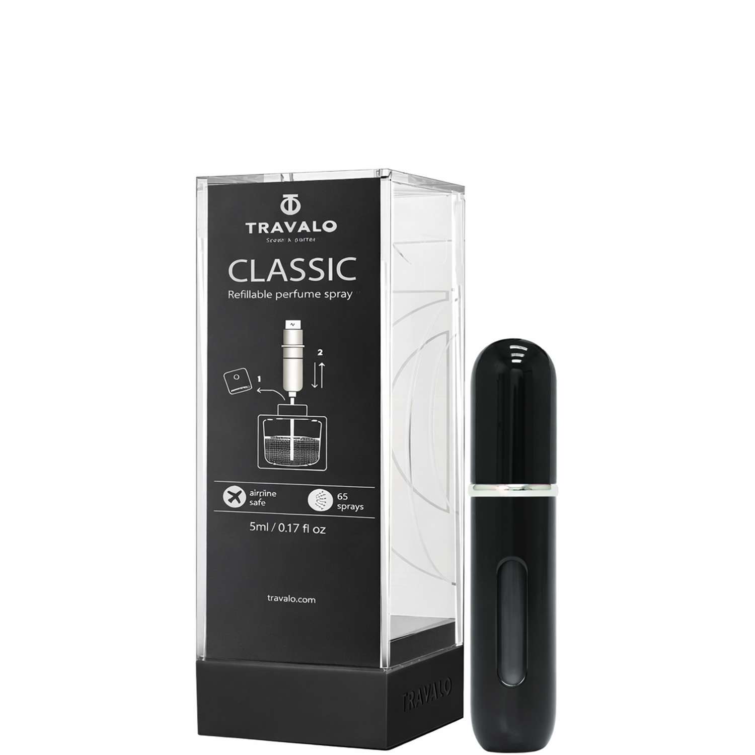 Travalo Classic HD Parfümzerstäuber in Schwarz 1er