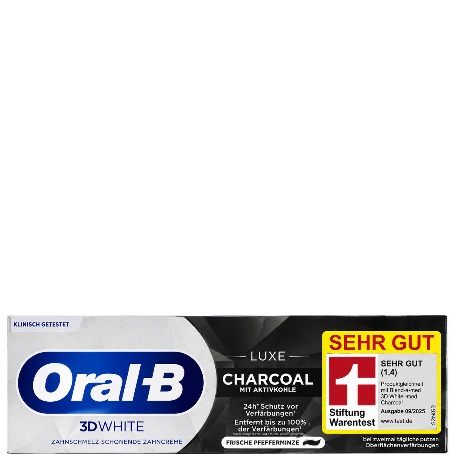 Oral-B 3D White Luxe Charcoal Whitening Zahncreme mit Pfefferminzgeschmack 75 ml