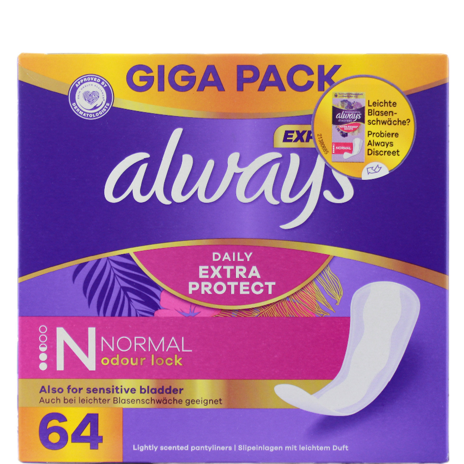 Always Daily Extra Protect Slipeinlagen Normal 64er-Giga Pack