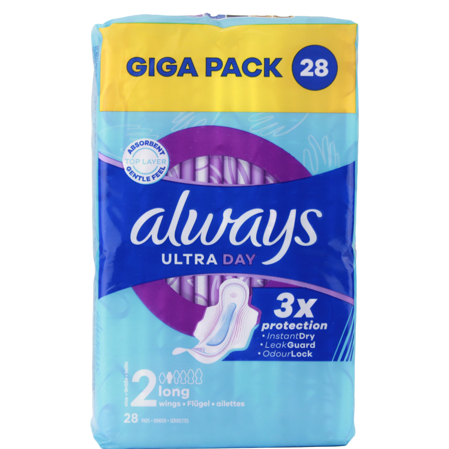 Always Ultra Day Binden Long mit Flügeln 28er-Giga Pack