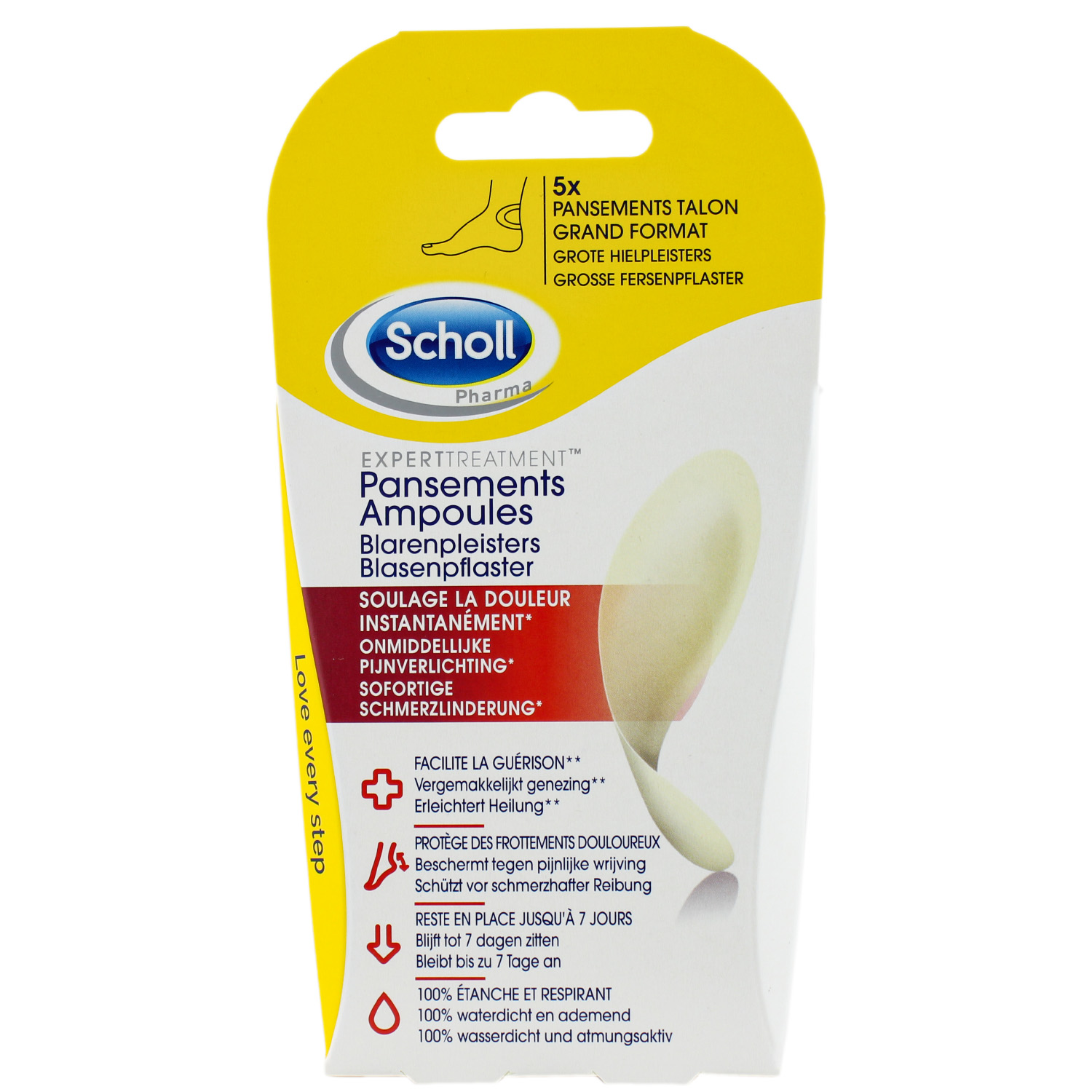 Scholl Transparente Fersen Blasenpflaster 5er-Pack