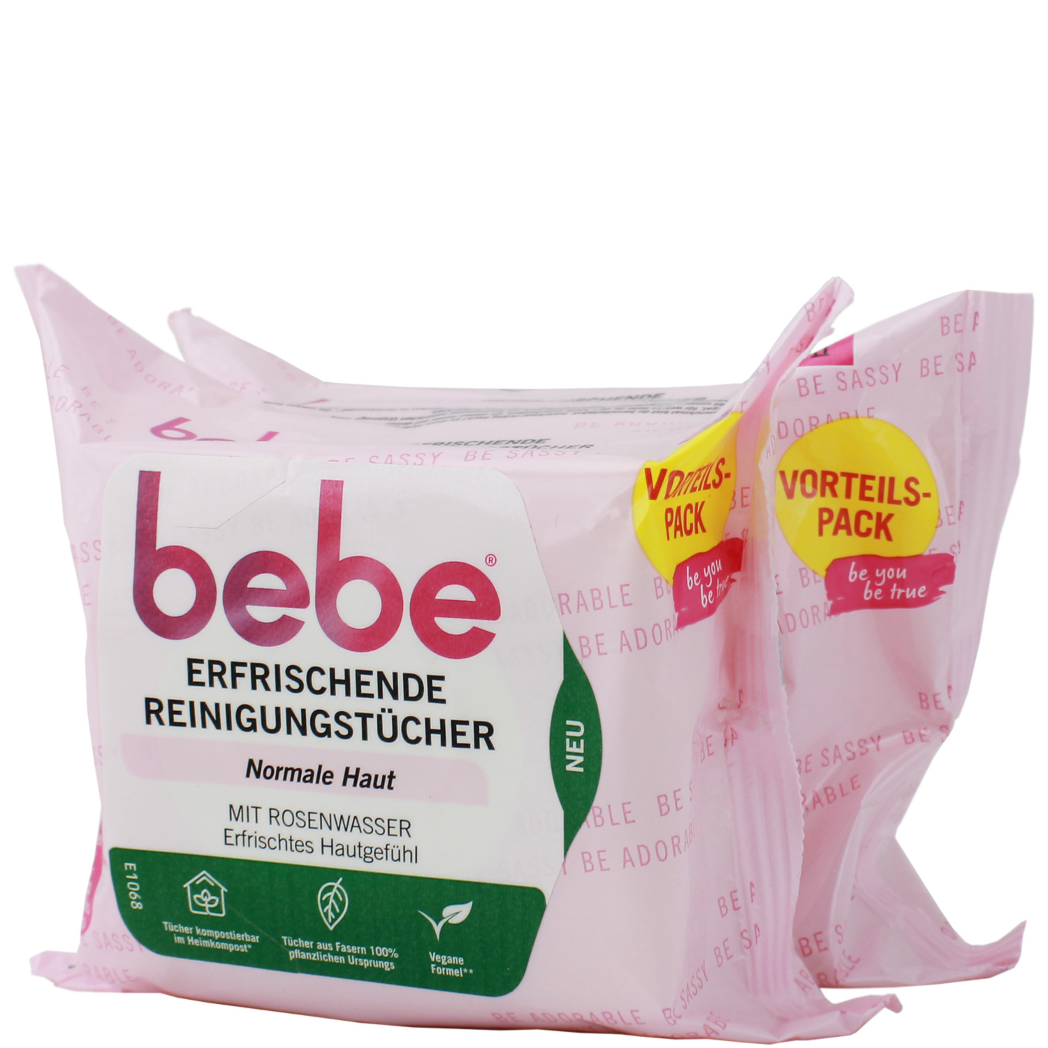 Bebe Erfrischende Reinigungstücher für die normale Haut 2 x 25er Vorteilspack