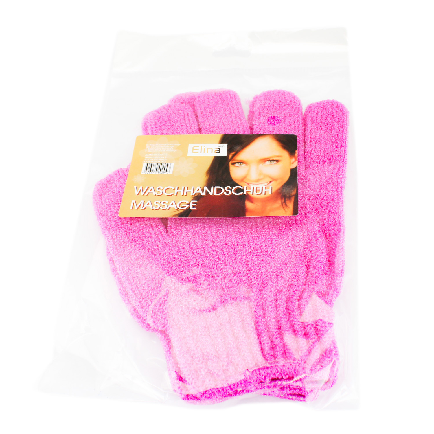 Elina Med Wasch- & Massagehandschuh in Pink 1 Paar