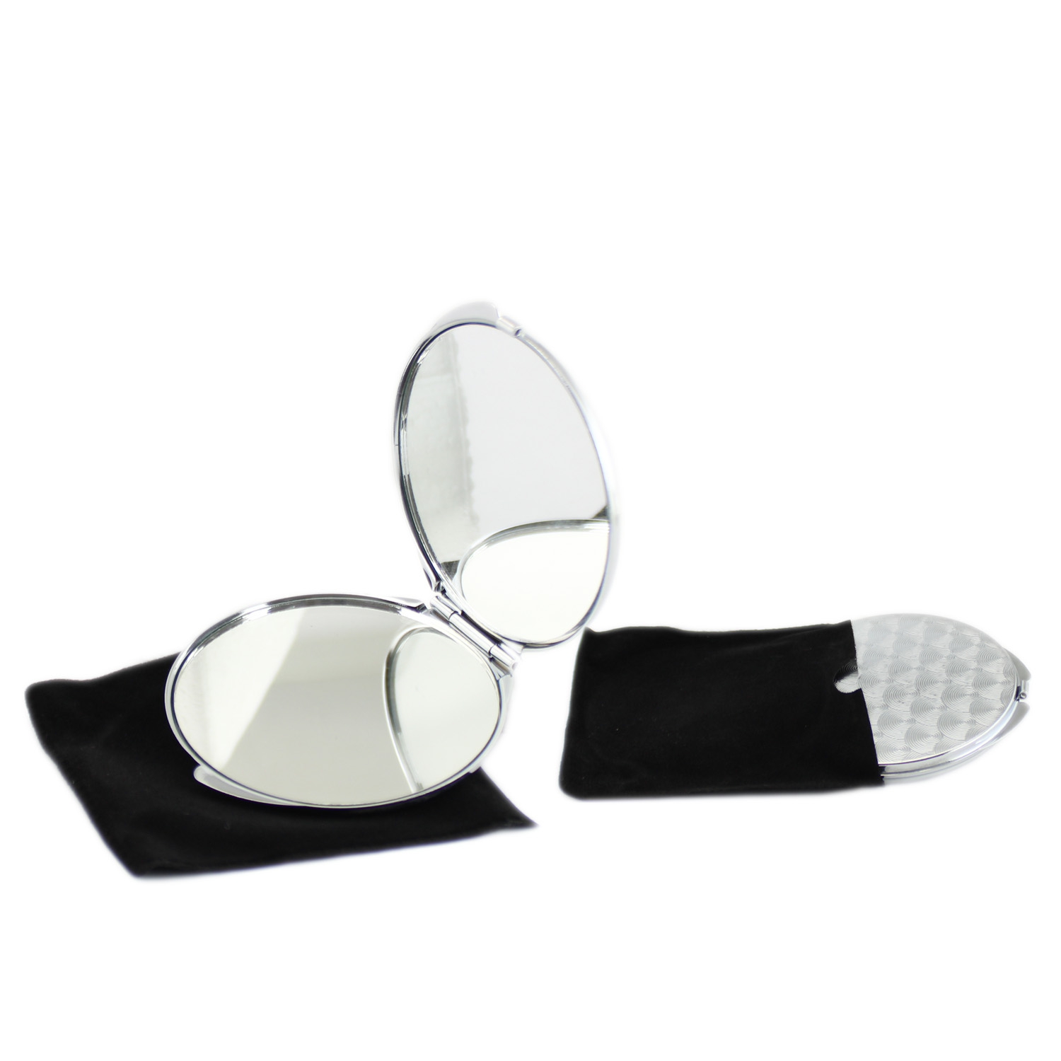 Taschenspiegel Rund in Silber