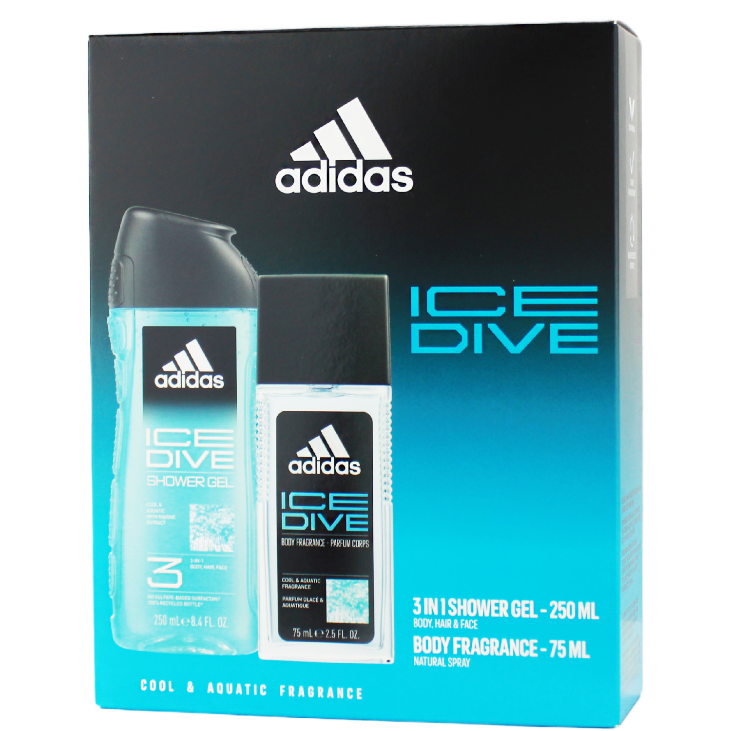 Adidas Ice Dive Set Shower Gel 250ml & Deodorant Body Fragrance 75ml