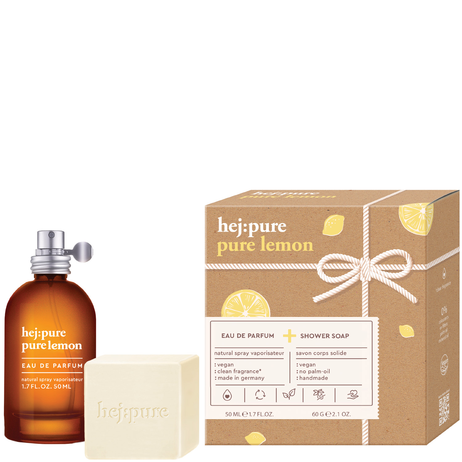 hej:pure Pure Lemon Set Eau de Parfum 50ml & Seife 60g