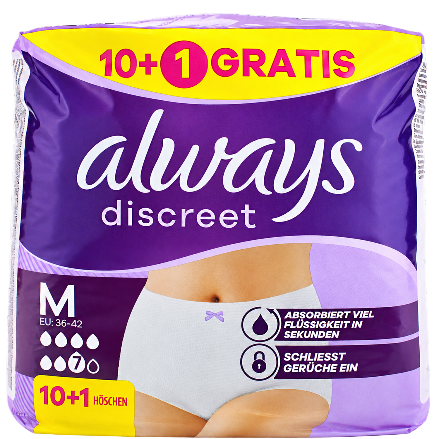 Always Discreet Pants Größe M 10er-Pack + 1 GRATIS