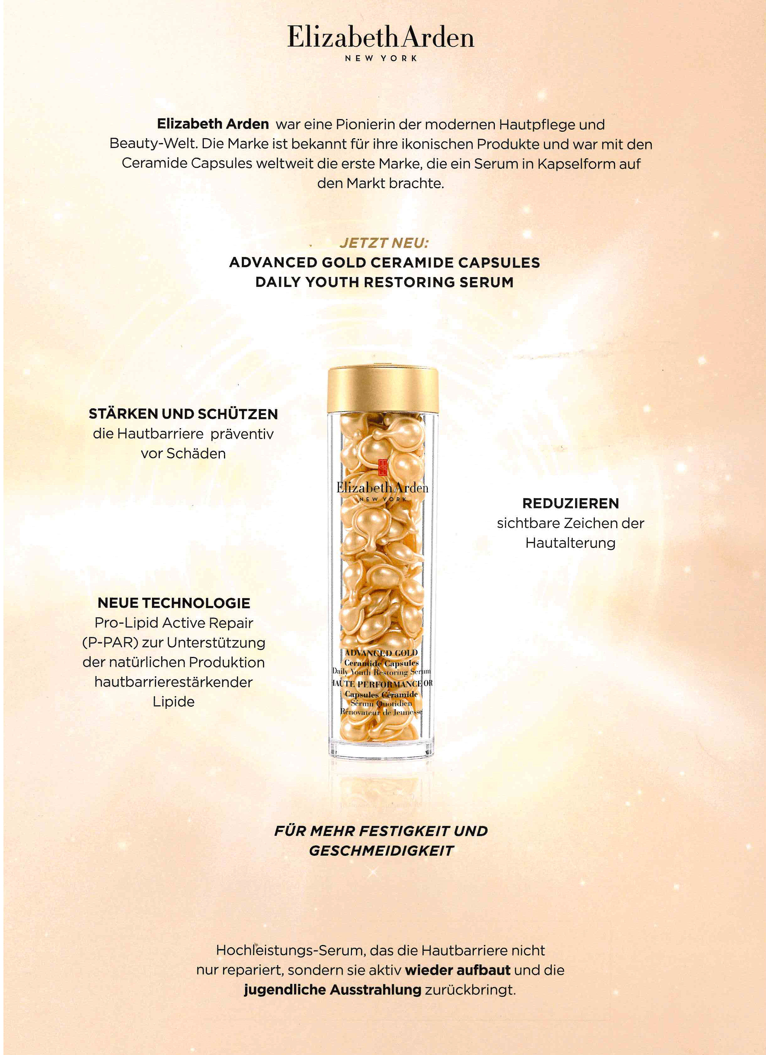 Elizabeth Arden Advanced Gold Ceramide Daily Youth Restoring Serum 30 Kapseln