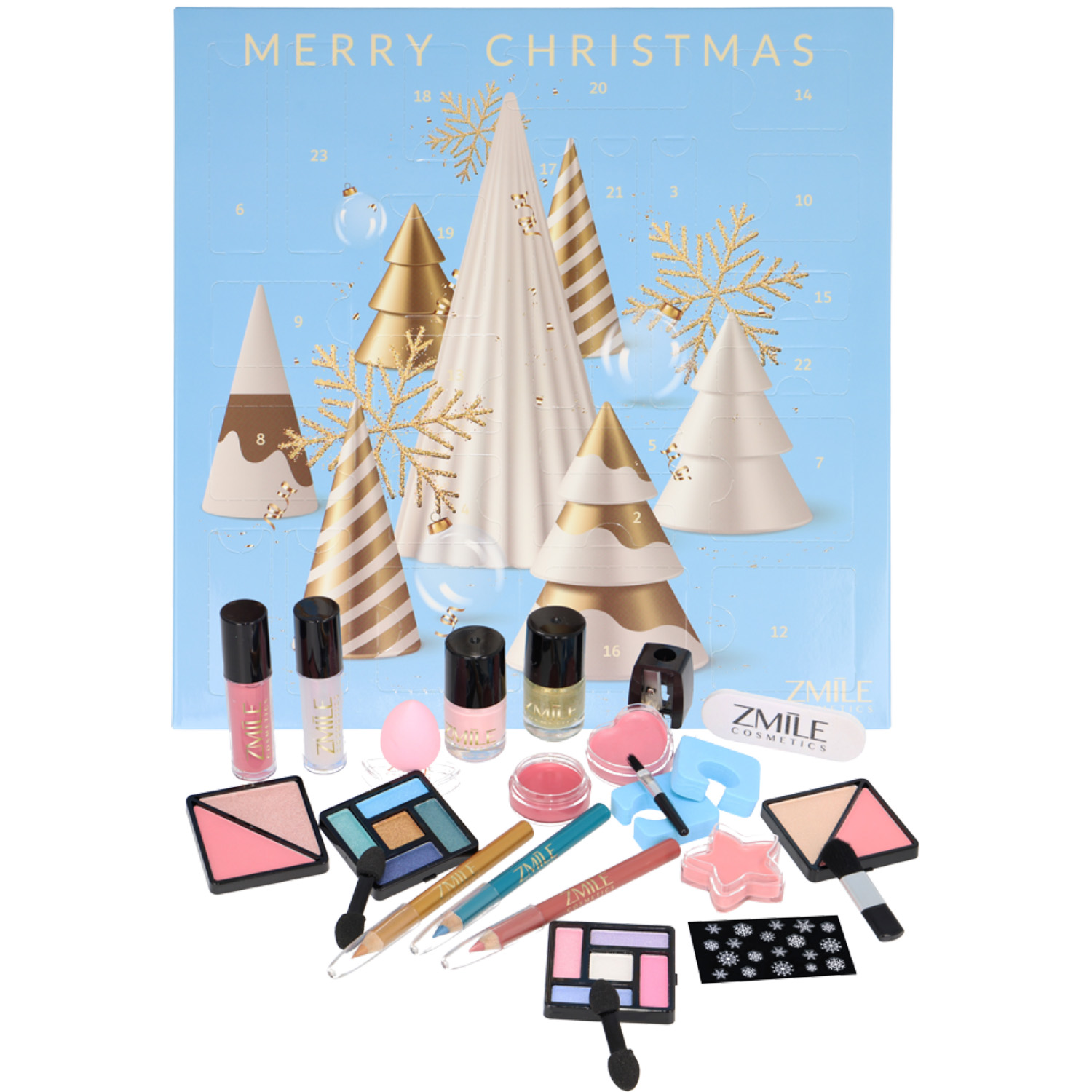 ZMILE Cosmetics Adventskalender "3D Christmas Trees" gefüllt mit verschiedener Kosmetika & Accessoires