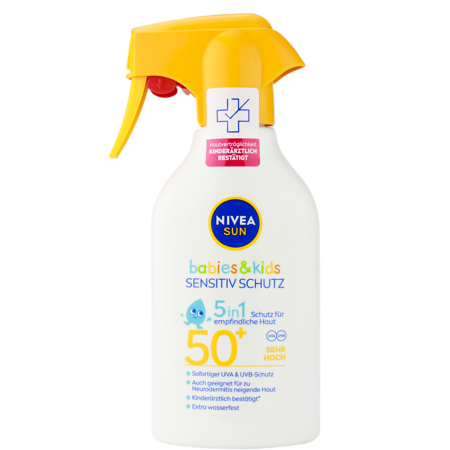 Nivea Sun Babies & Kids Sensitiv Schutz 5in1 Trigger Sonnenlotion mit LSF50+ 200ml