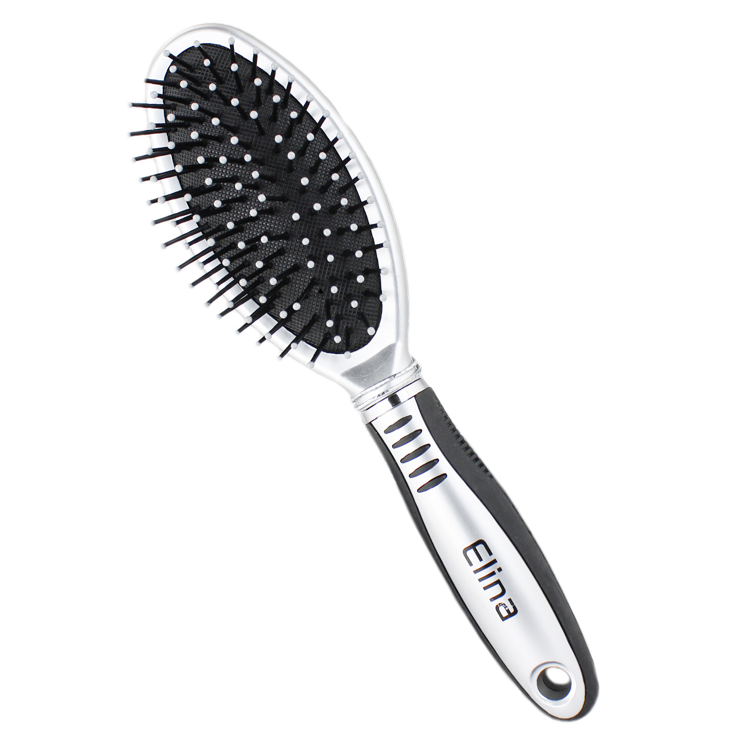 Elina Med Ovale Haarbürste Klein in Silber