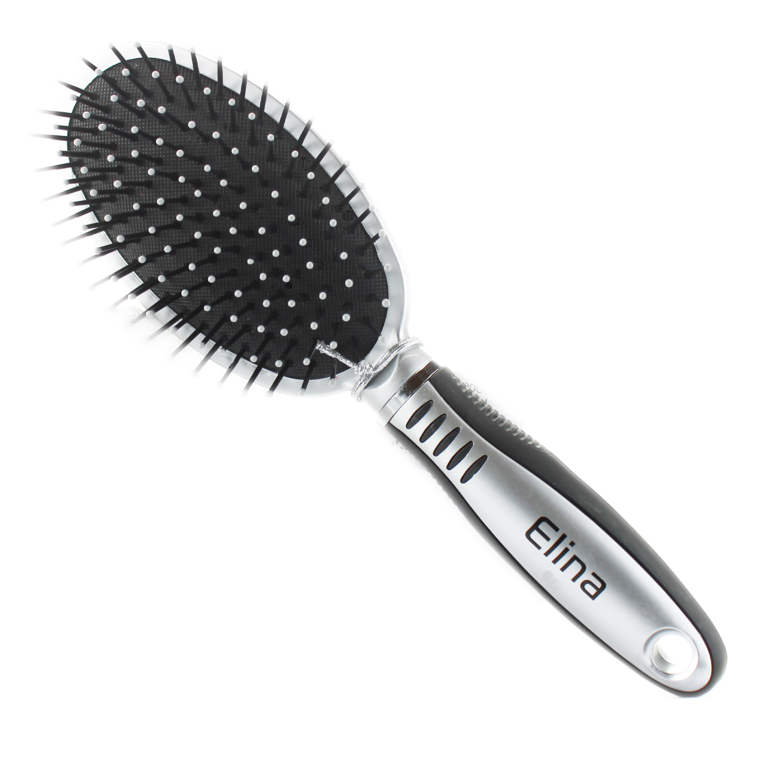Elina Med Ovale Haarbürste Groß in Silber
