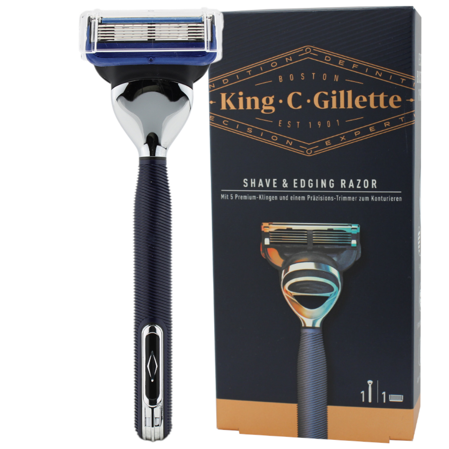 King C Gillette Bartrasierer Blau 1er