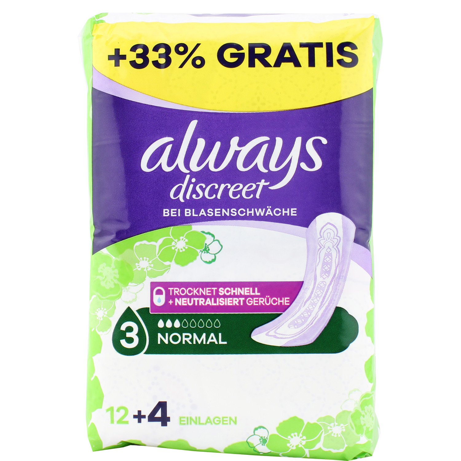 Always Discreet bei Blasenschwäche Normal 12er-Pack + 4 Gratis